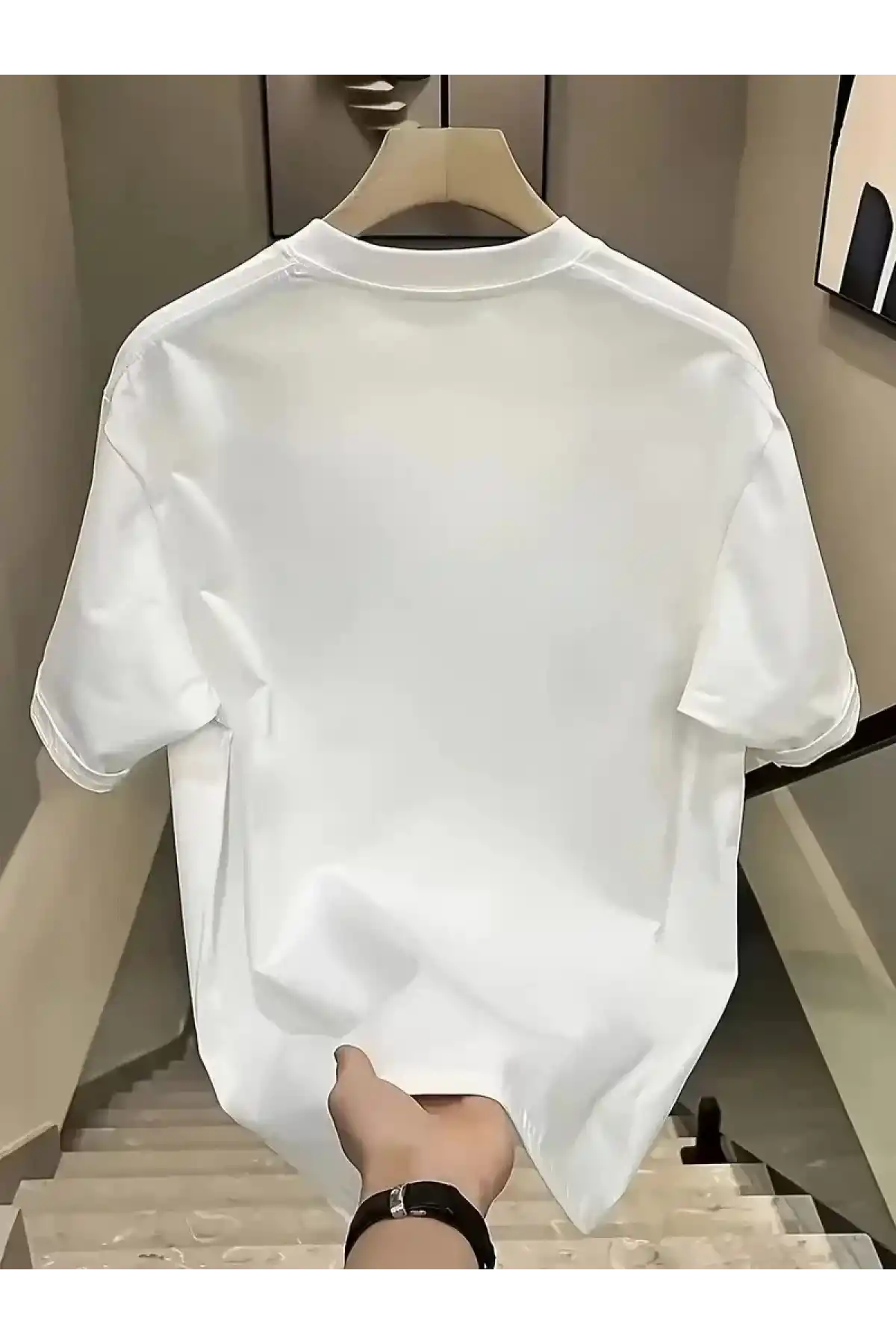 Day One Baskılı Oversize Bisiklet Yaka T-shirt - Beyaz