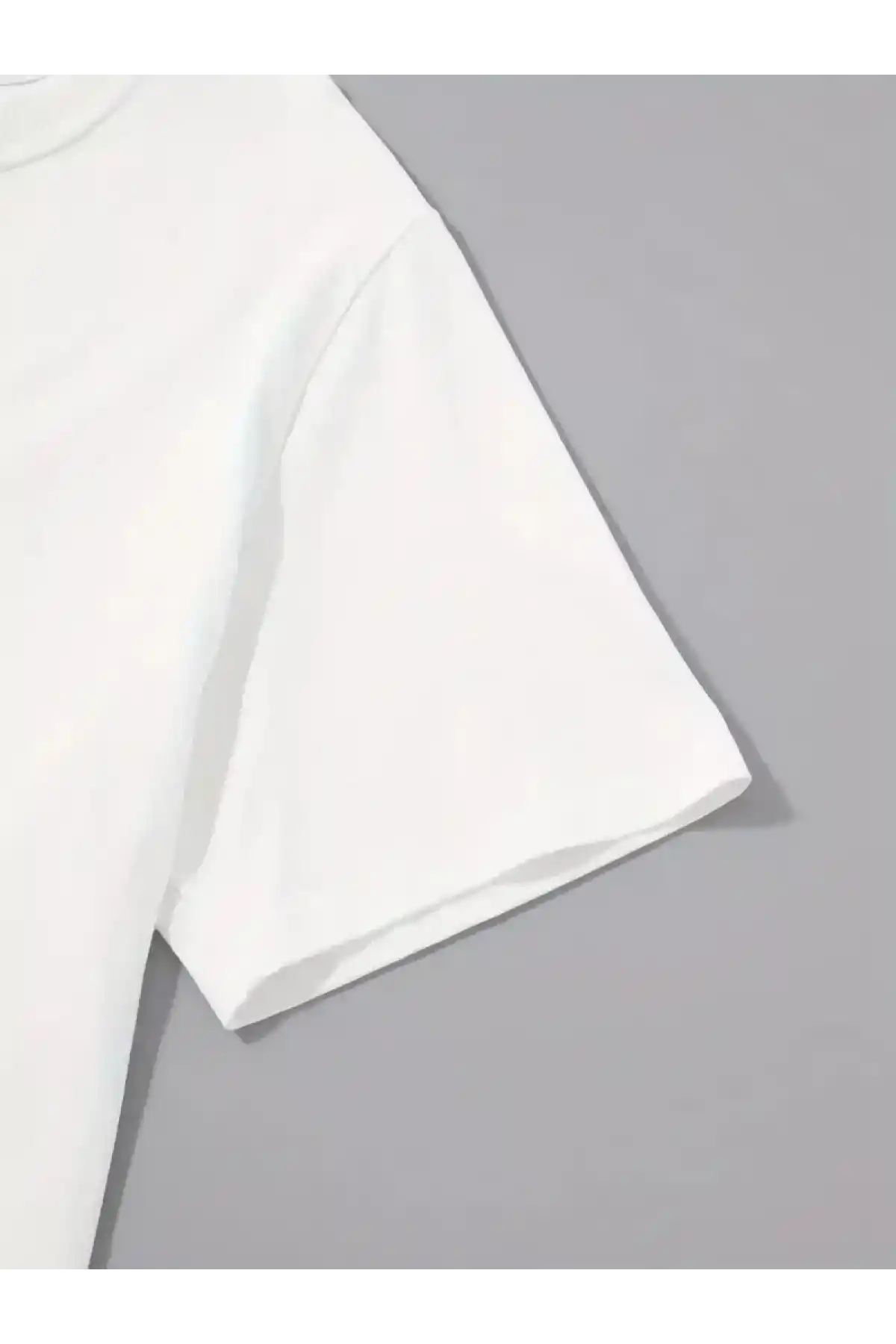 20/1 Penye Compack Sarj %1 Baskılı Oversize Bisiklet Yaka Kısa Kol Yazlık T-shirt - Beyaz