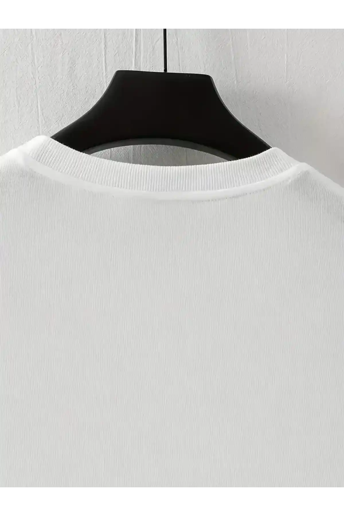 LB Baskılı Ön Arka Oversize Bisiklet Yaka Kısa Kol T-shirt - Beyaz