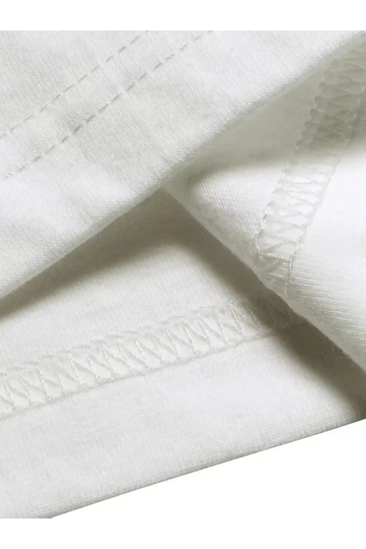 AICG Ön Arka Baskılı Bisiklet Yaka Kadın Oversize Bisiklet Yaka T-shirt - Beyaz