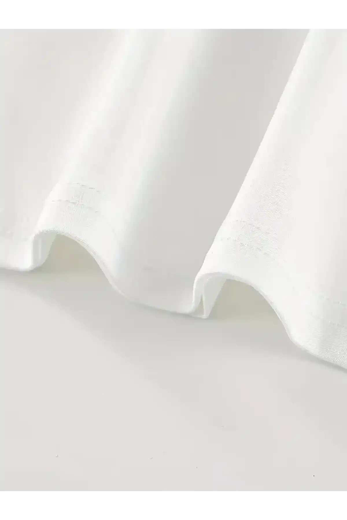 20/1 Penye Compack Baskılı Oversize Kısa Kol Bisiklet Yaka T-shirt - Beyaz