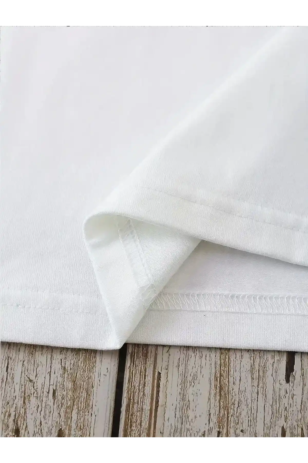 20/1 Penye Compack Dark Angel Baskılı Oversize Kısa Kol Yazlık T-shirt- Beyaz