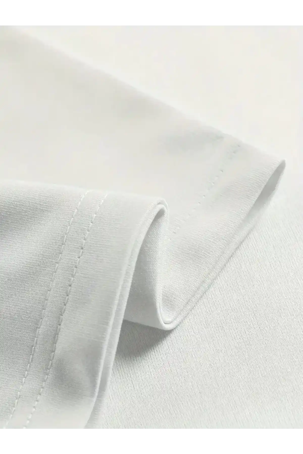 20/1 Penye Compack Ön Arka Ejder Baskılı Oversize Bisiklet Yaka T-shirt - Beyaz