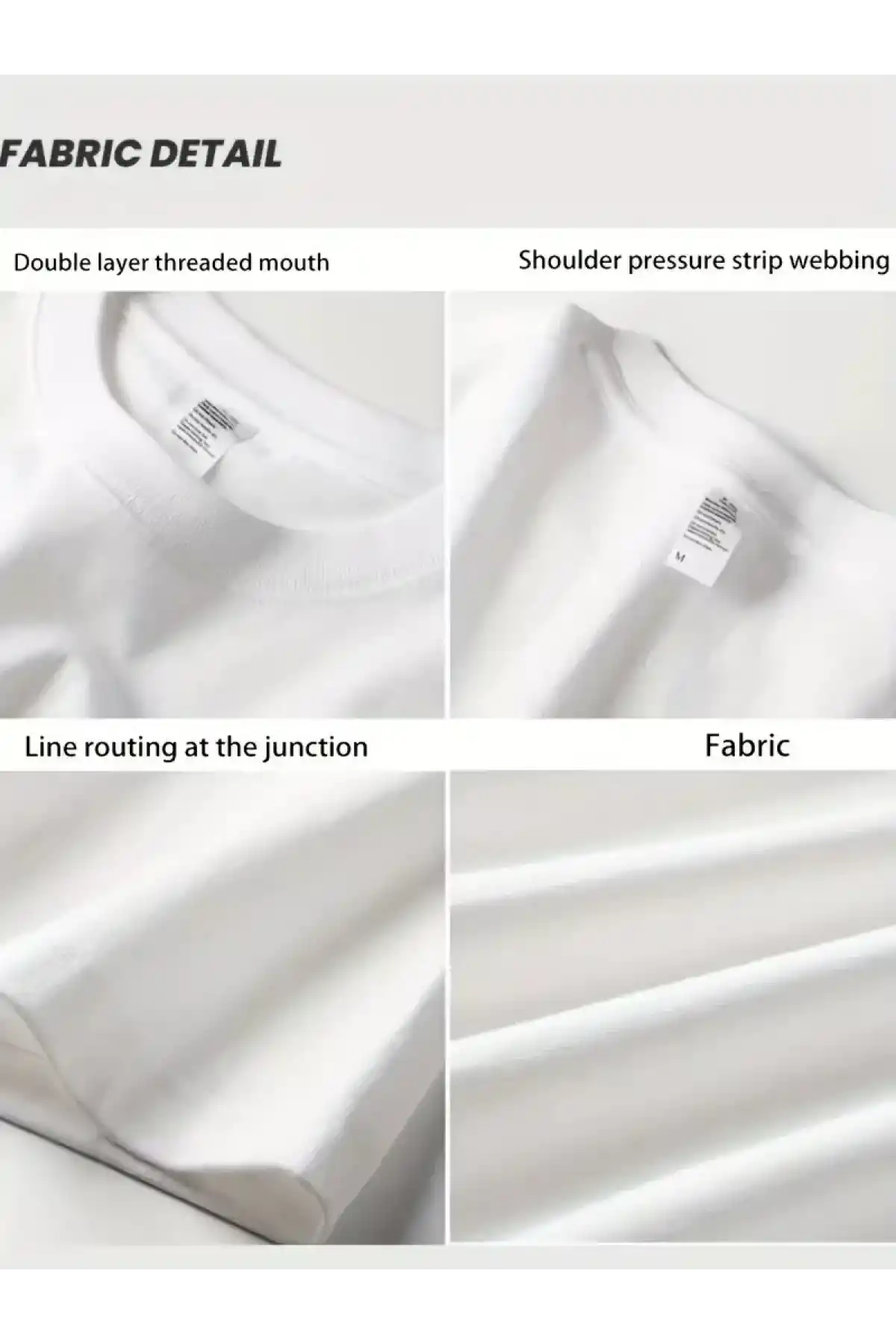 AICG Ön Arka Baskılı Bisiklet Yaka Kadın Oversize Bisiklet Yaka T-shirt - Beyaz