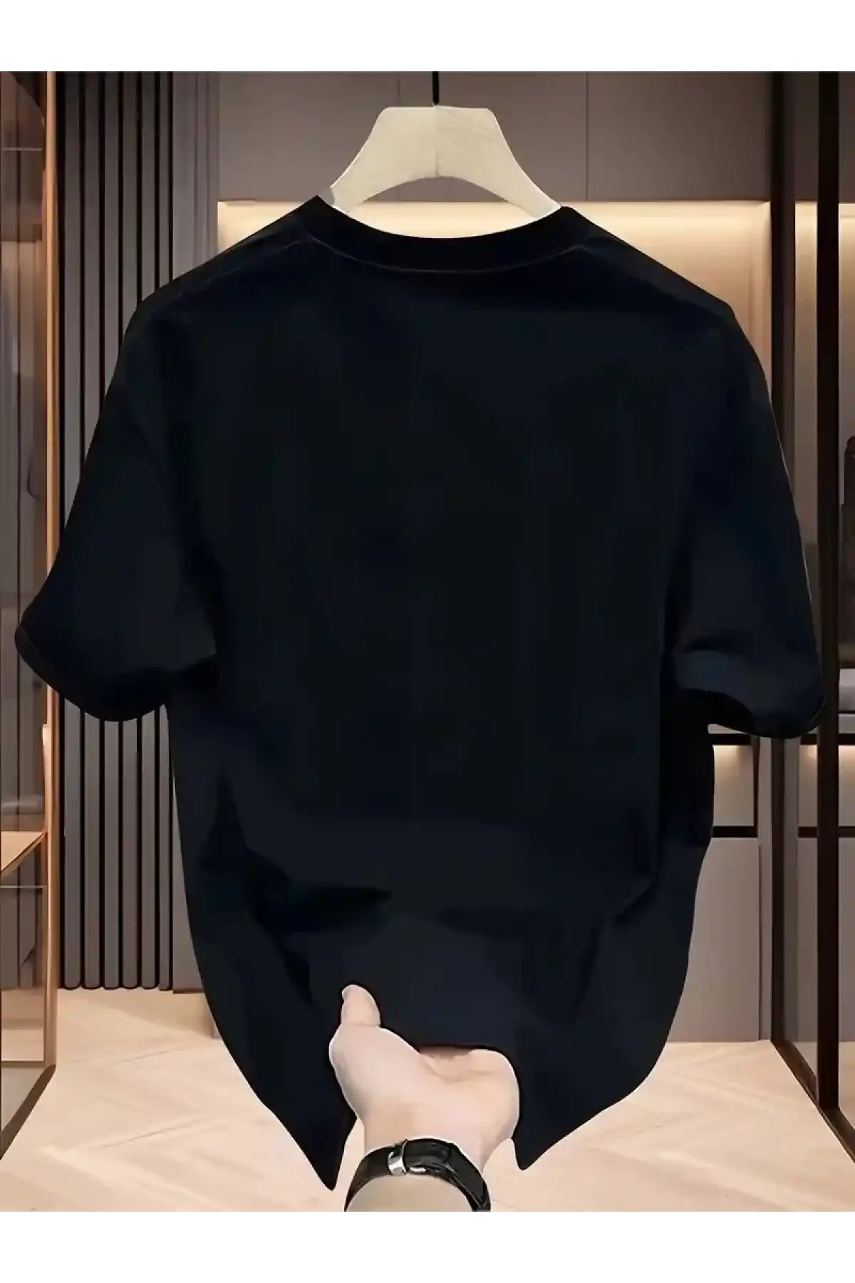 AICG Ön Arka Baskılı Bisiklet Yaka Kadın Oversize Bisiklet Yaka T-shirt - Siyah