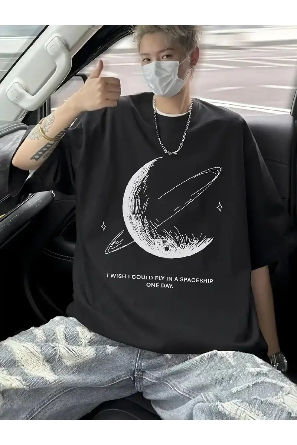 Erkekler için Siyah Tişört Grafik Genç Emo Vintage Gotik Rahat Büyük Beden Kısa Kollu Tişört Giysi Üst- Siyah