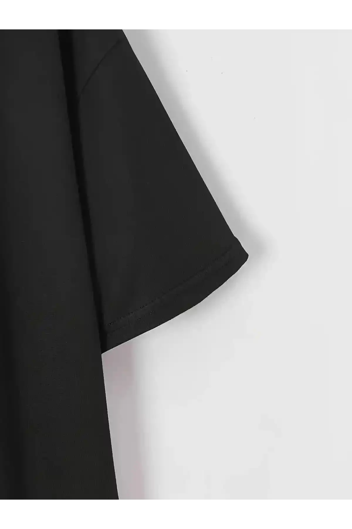 20/1 Penye Compack Baskılı Oversize Bisiklet Yaka m Kısa Kol Yazlık T-shirt - Siyah