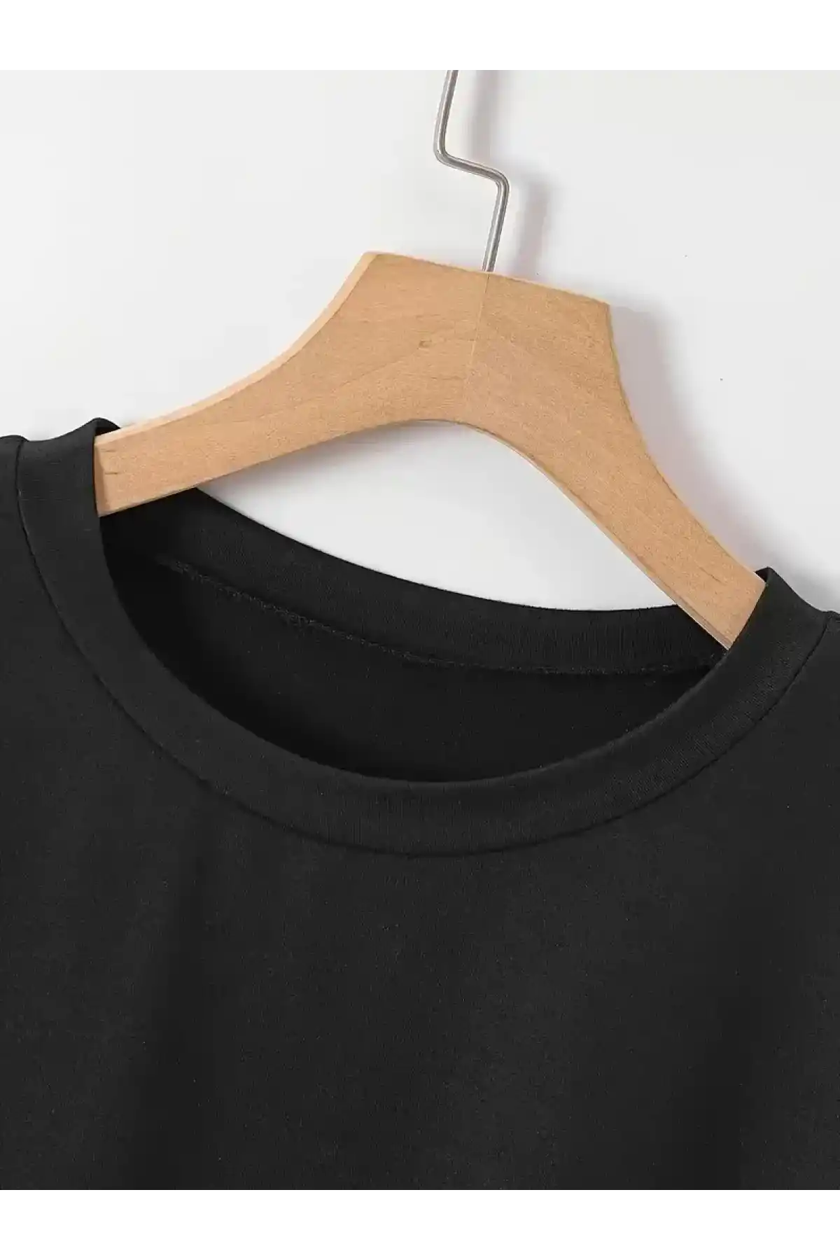 20/1 Penye Compack New York Baskılı Oversize Kısa Kol Bisiklet Yaka T-shirt - Siyah