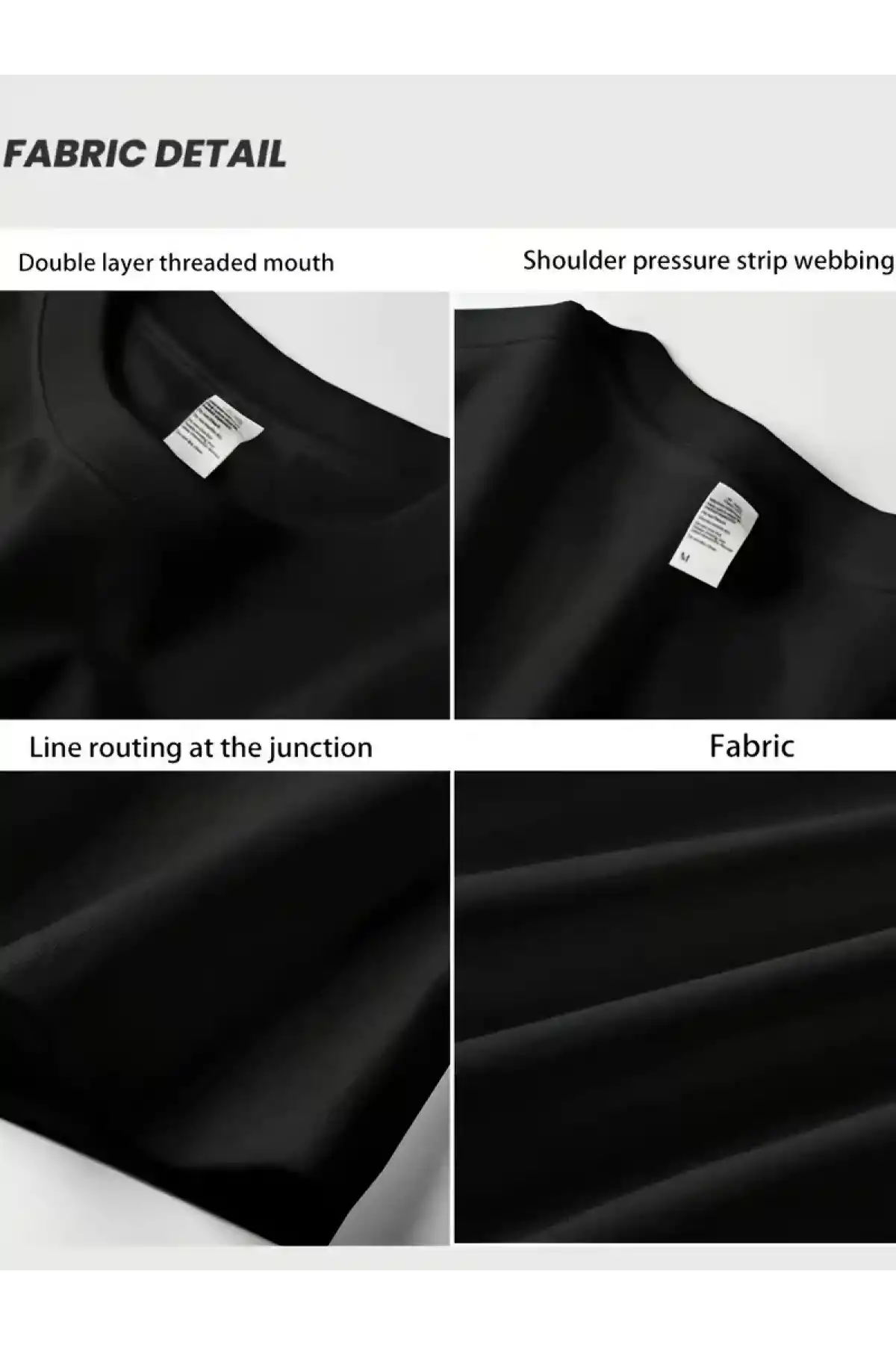 AICG Ön Arka Baskılı Bisiklet Yaka Kadın Oversize Bisiklet Yaka T-shirt - Siyah