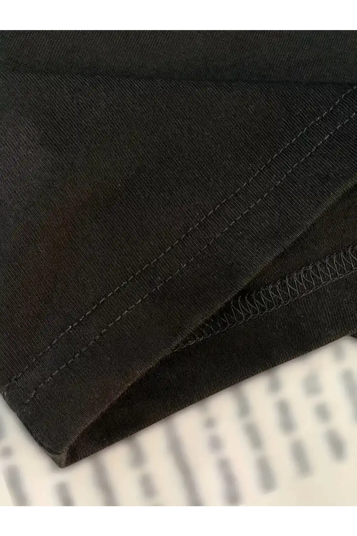 20/1 Penye Compack Baskılı Oversize Kısa Kol Bisiklet Yaka T-shirt - Siyah