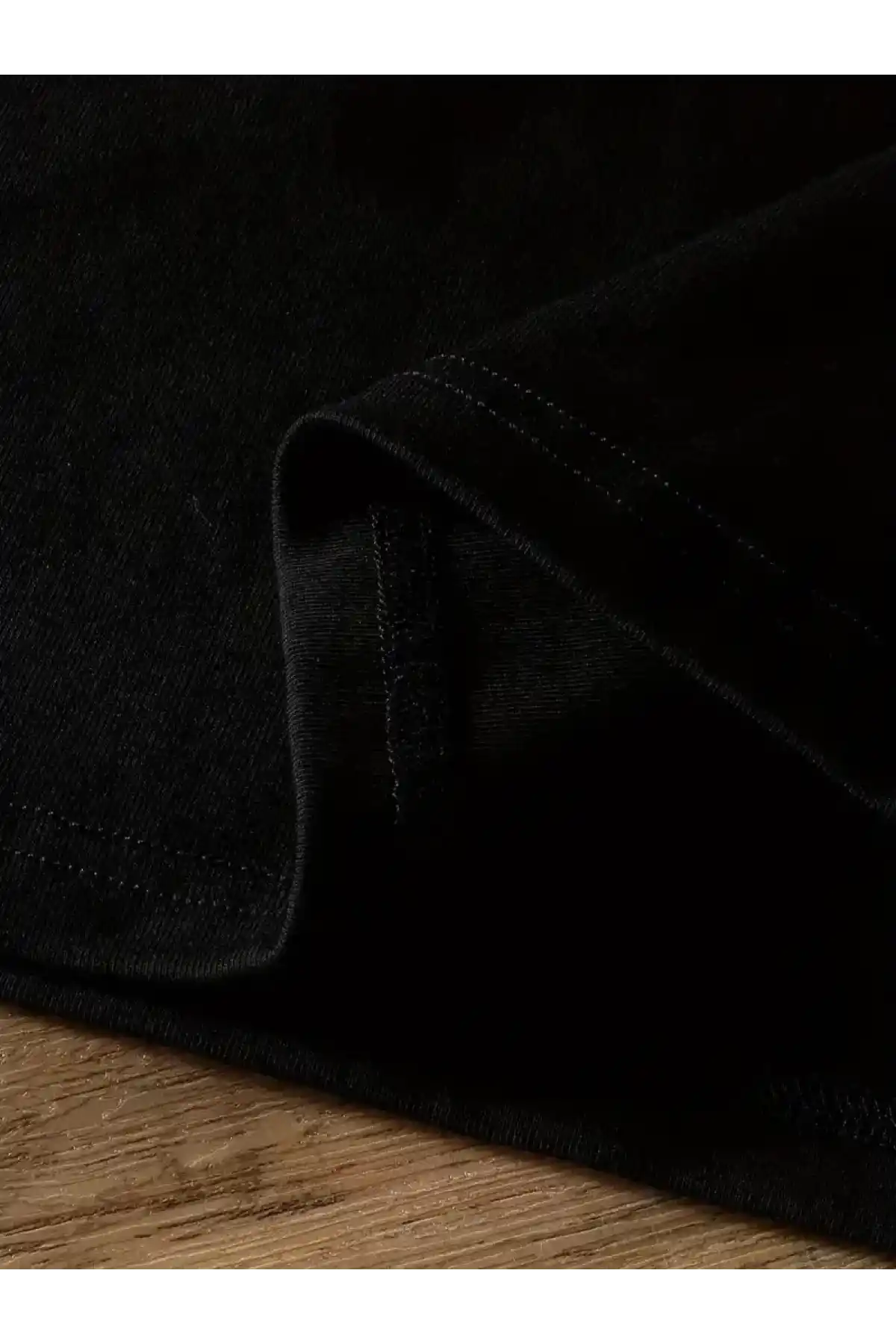 20/1 Penye Compack Ayı Baskılı Oversize Bisiklet Yaka Kısa Kol T-shirt - Siyah