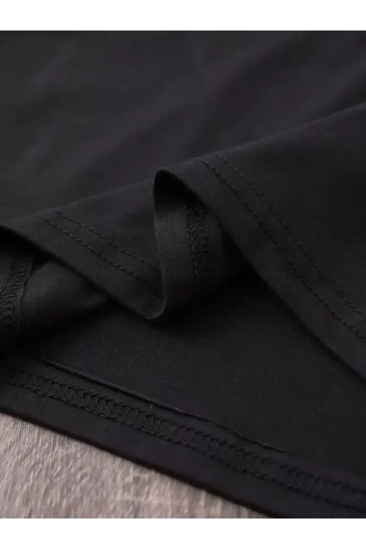 20/1 Penye Compack Baskılı Oversize Bisiklet Yaka Kısa Kol Yazlık T-shirt - Siyah