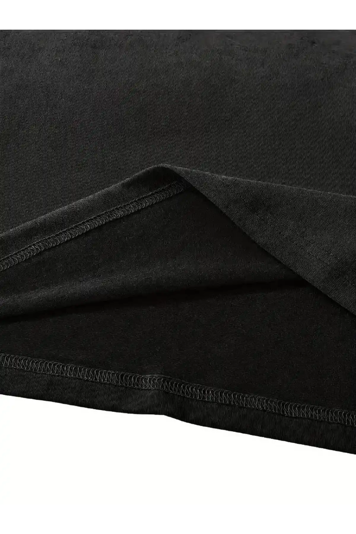 fiyonk Ön Arka baskılı siyah oversize unisex Kısa Kol t-shirt- Siyah