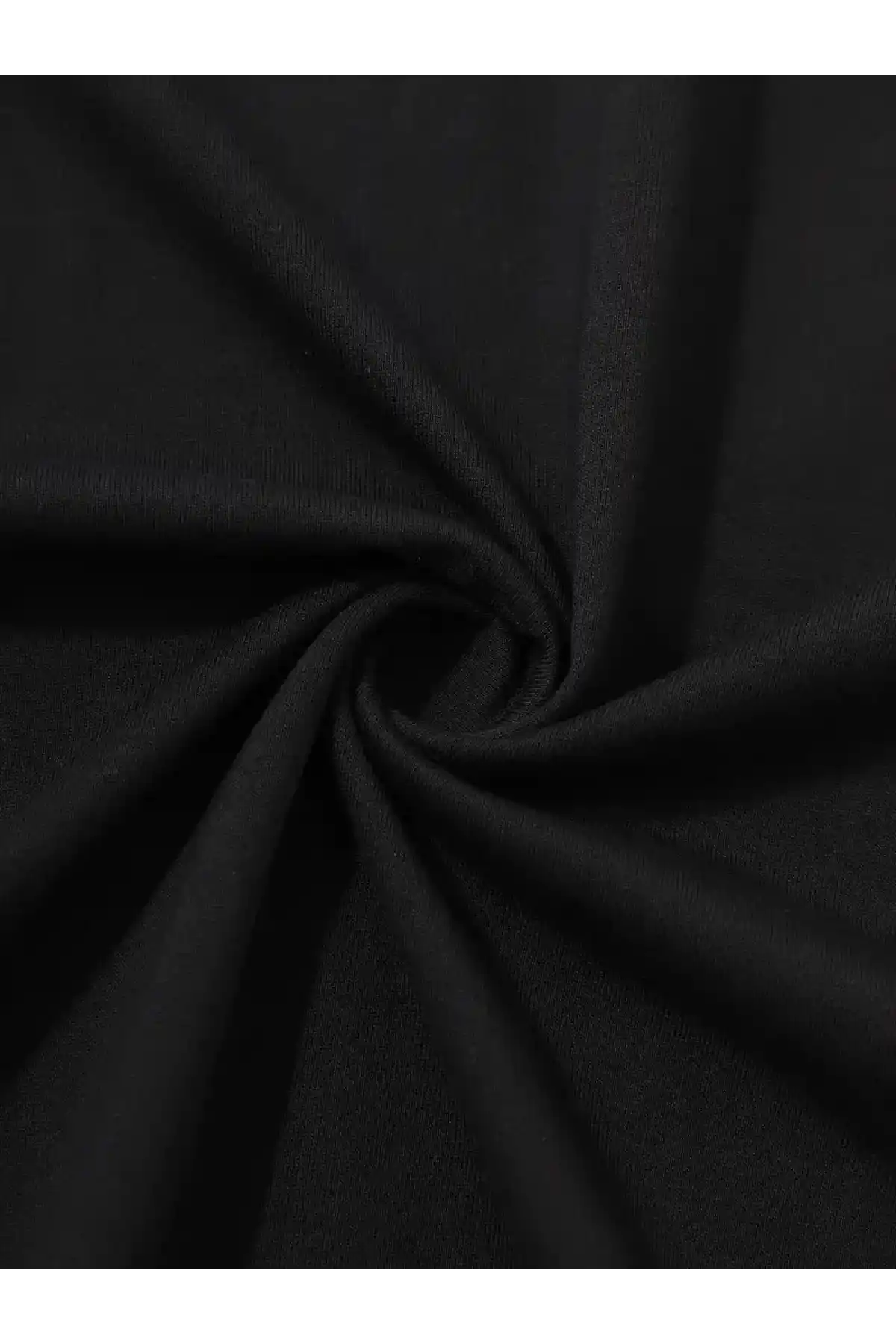 20/1 Penye Compack Palmiye Ön Baskılı Oversize Bisiklet Yaka Kısa Kol Yazlık T-shirt - Siyah