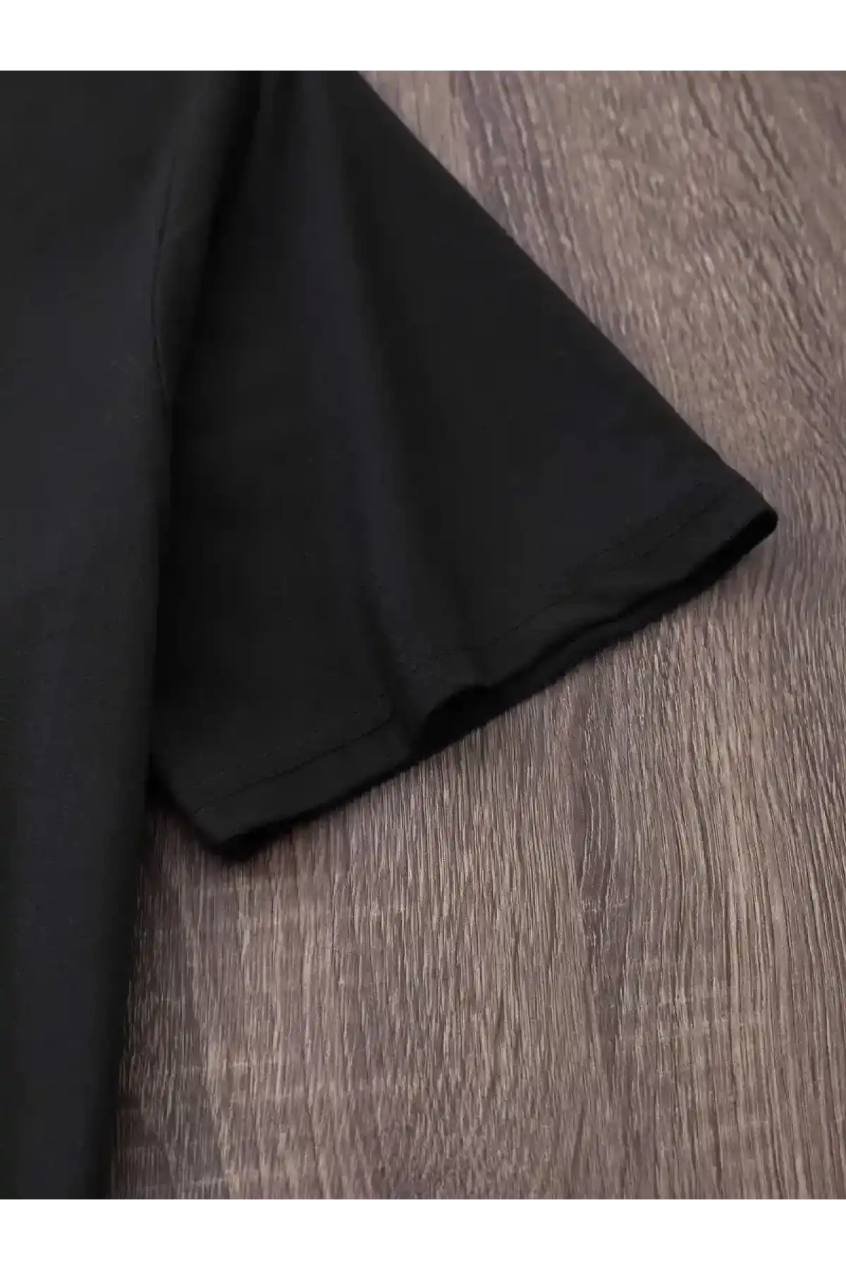 20/1 Penye Compack Baskılı Oversize Bisiklet Yaka m Kısa Kol Yazlık T-shirt - Siyah