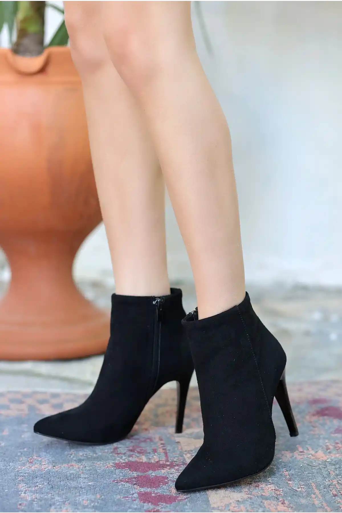 Blan Siyah Süet Topuklu Bot - GC