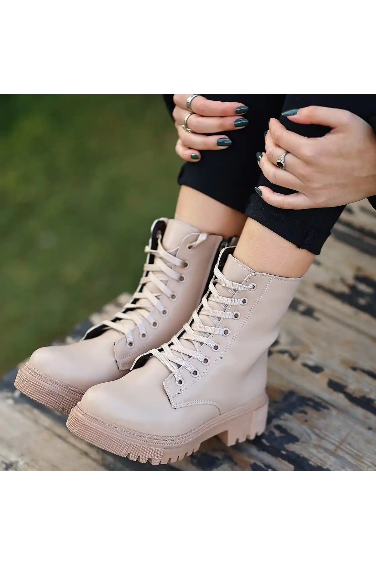 Bria  Nude Cilt Bağcıklı Bot - GC