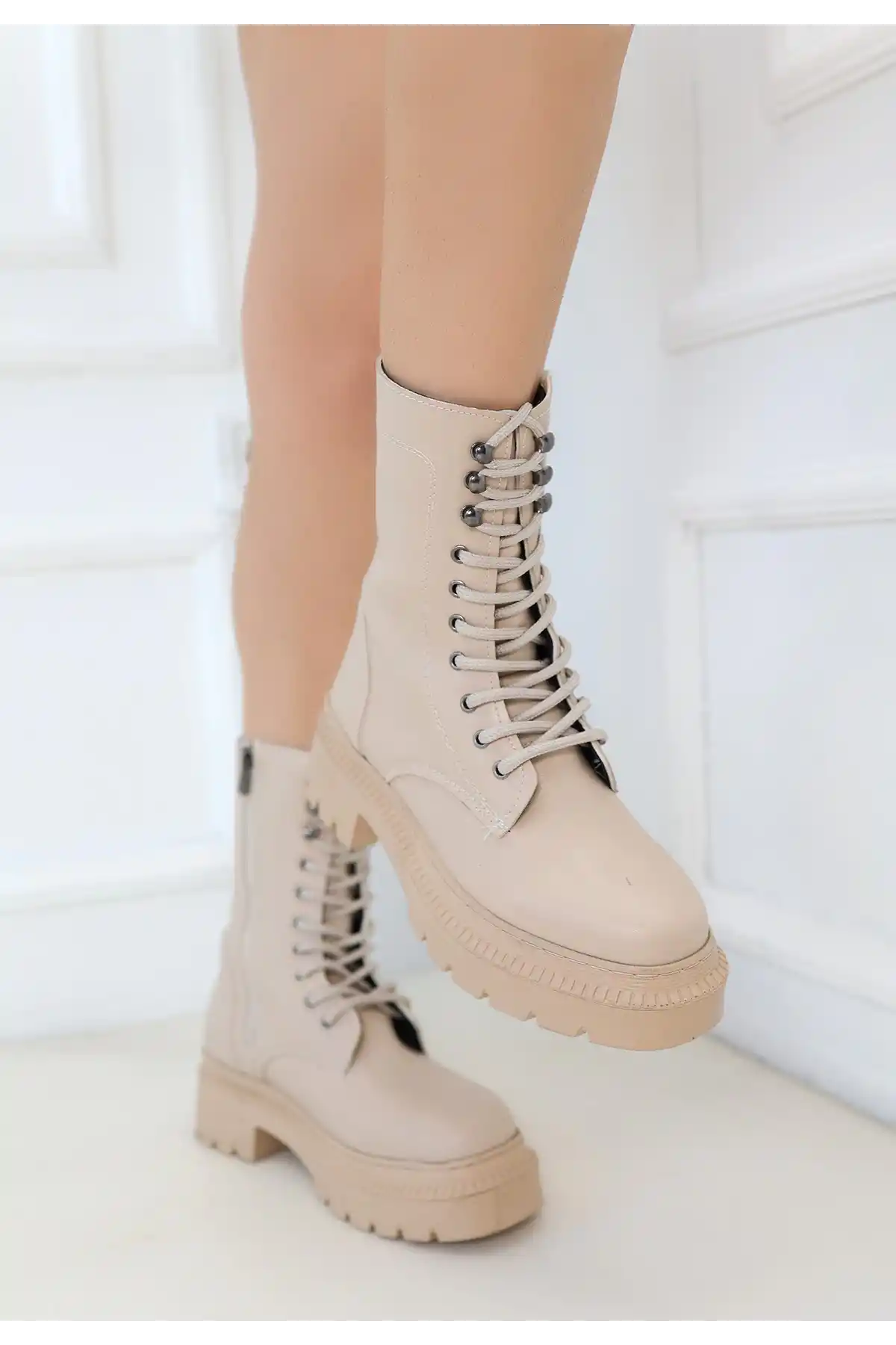 Caxa Nude Cilt Bağcıklı Bot - GC