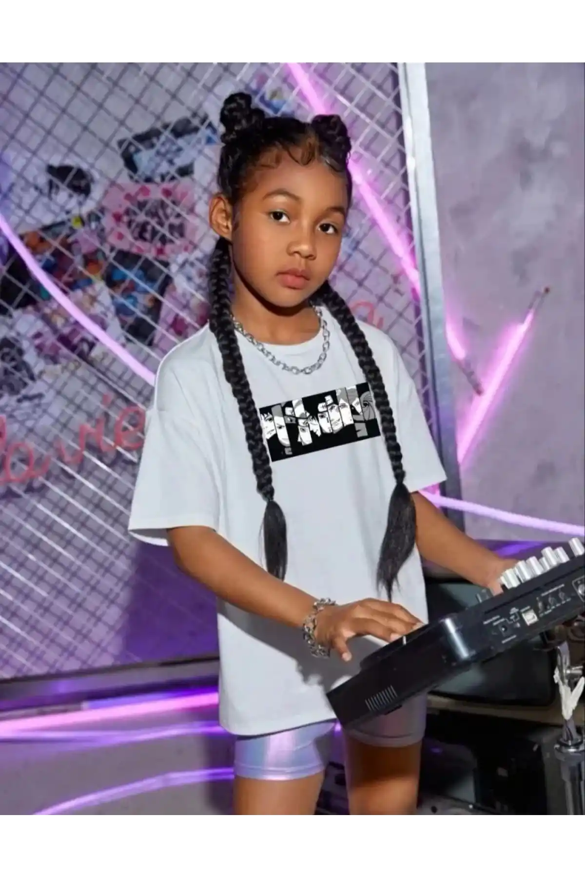 Çocuk Unisex Baskılı T-Shirt - Beyaz