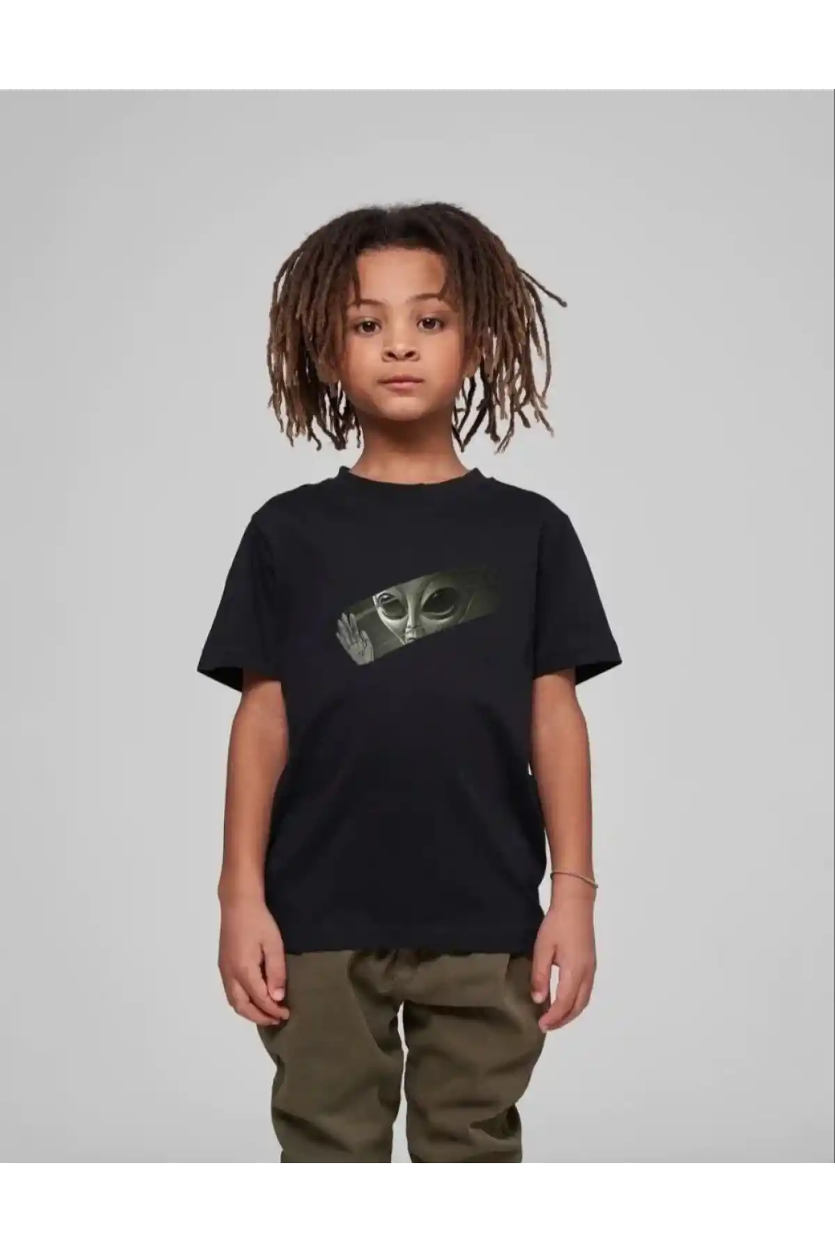 Çocuk Unisex Baskılı T-Shirt - Siyah