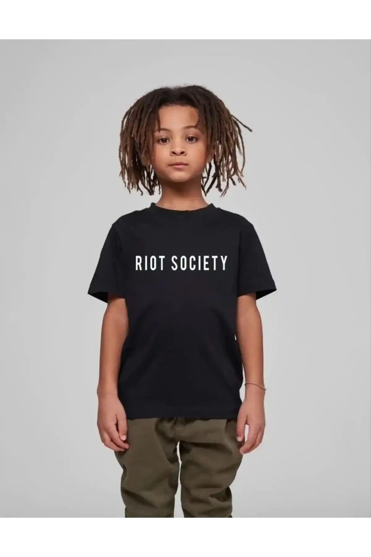 Çocuk Unisex Baskılı T-Shirt - Siyah