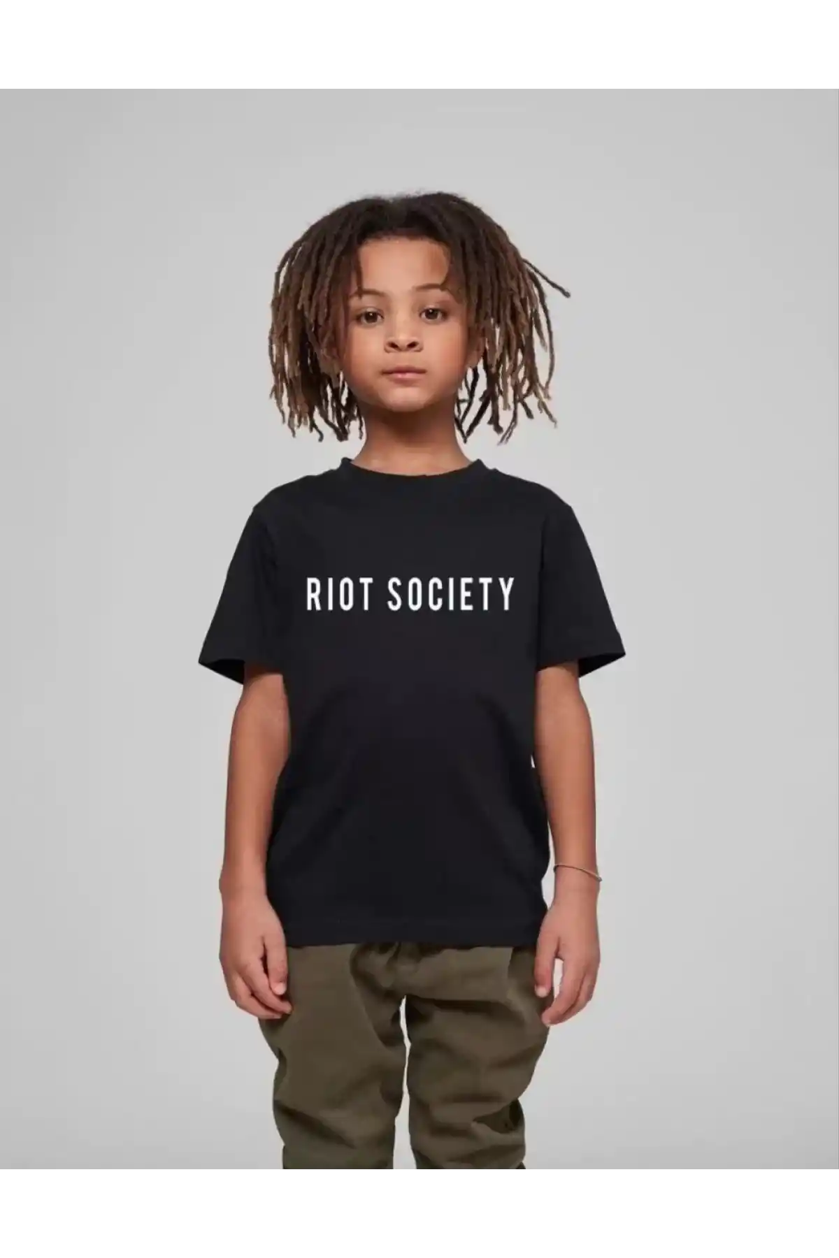 Çocuk Unisex Baskılı T-Shirt - Siyah