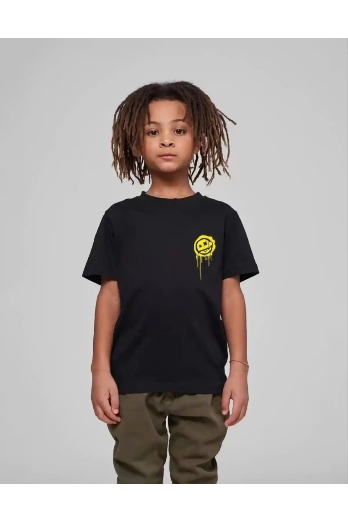 Çocuk Unisex Baskılı T-Shirt - Siyah