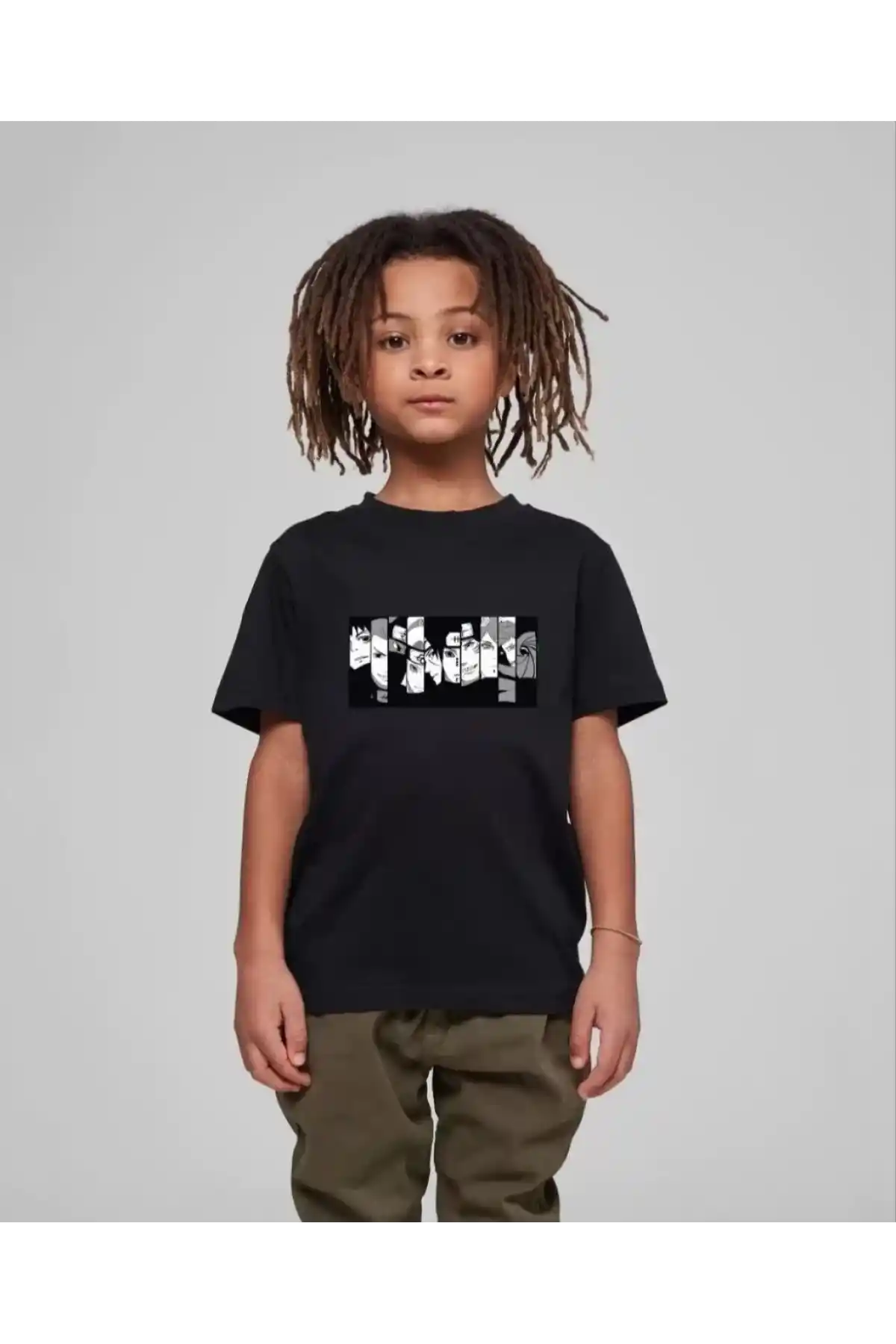 Çocuk Unisex Baskılı T-Shirt - Siyah