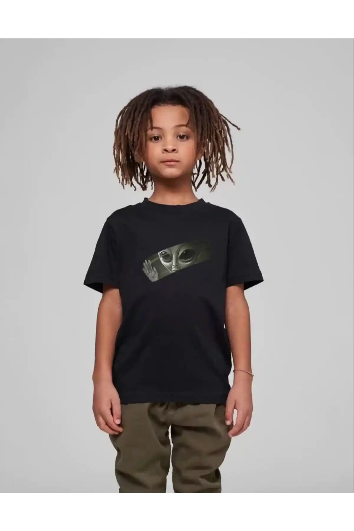 Çocuk Unisex Baskılı T-Shirt - Siyah