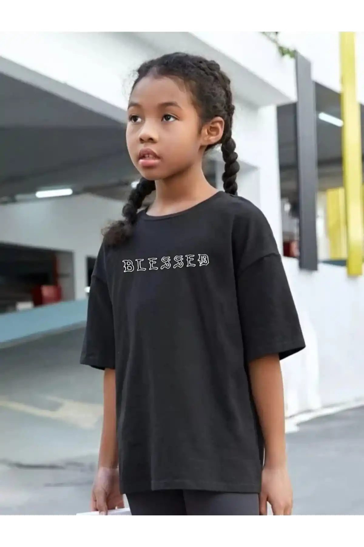 Çocuk Unisex Baskılı T-Shirt - Siyah