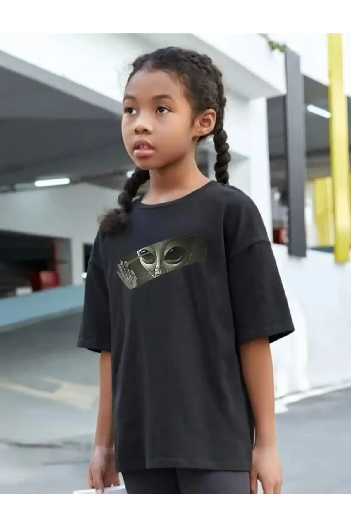 Çocuk Unisex Baskılı T-Shirt - Siyah