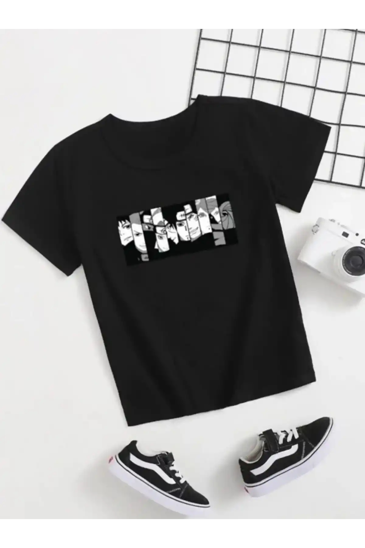 Çocuk Unisex Baskılı T-Shirt - Siyah