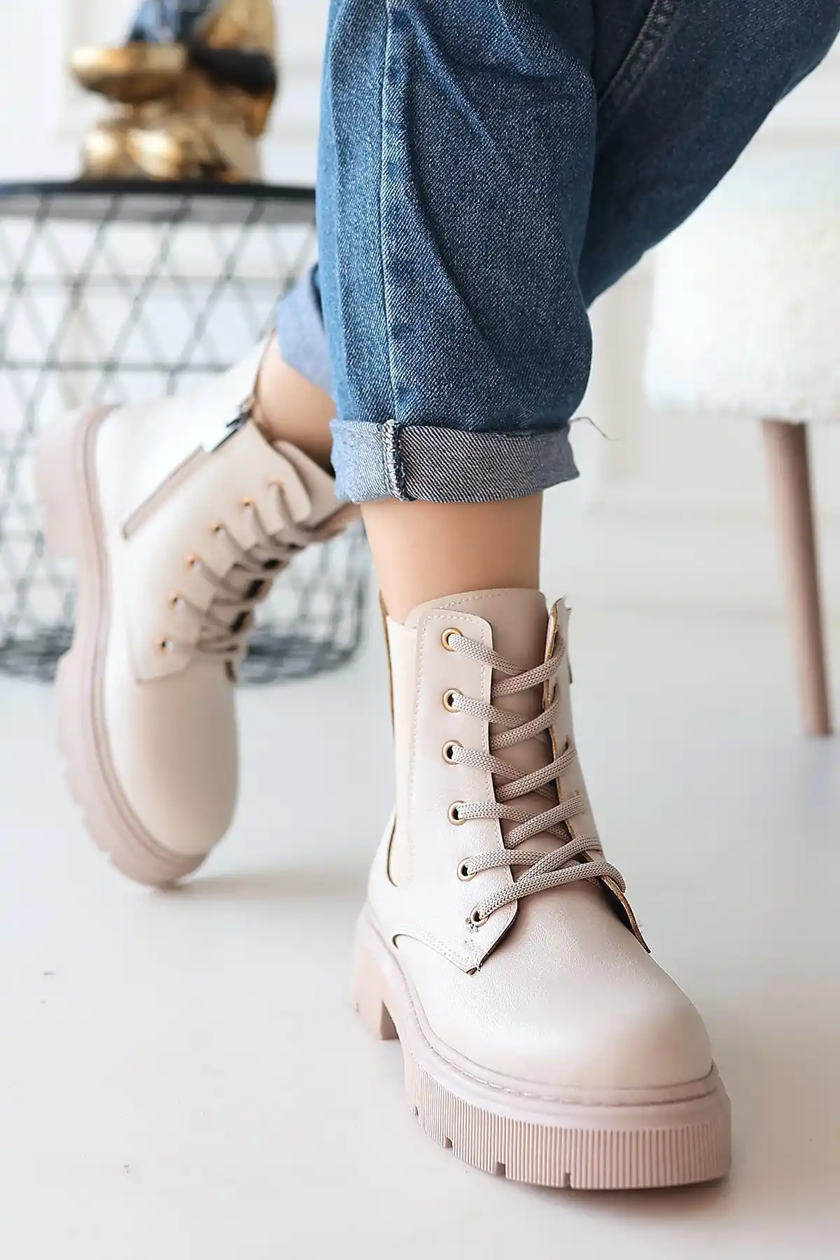 Daum Bej Cilt Bağcıklı Bot - GC