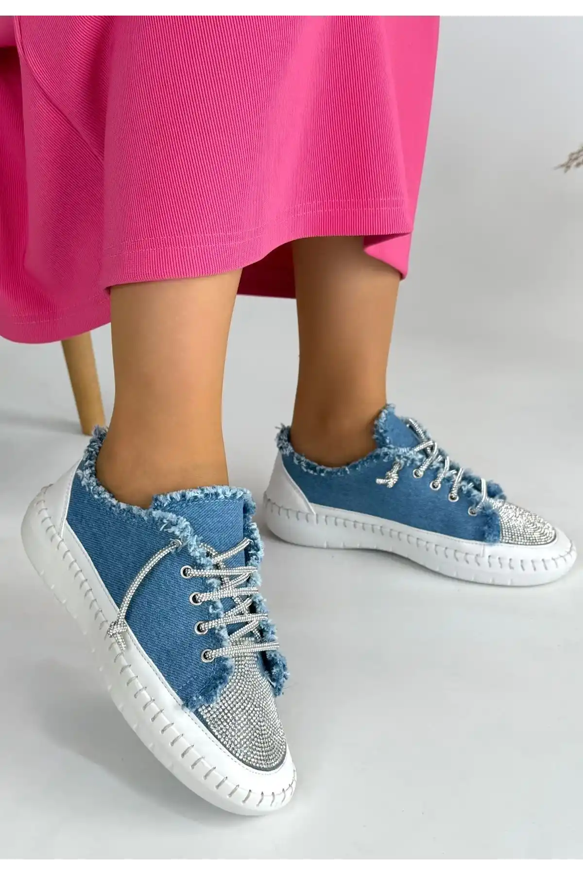 Enber Mavi Kot Bağcıklı Spor Ayakkabı - GC