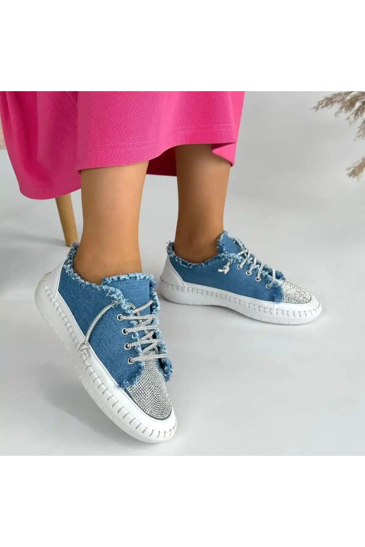 Enber Mavi Kot Bağcıklı Spor Ayakkabı - GC