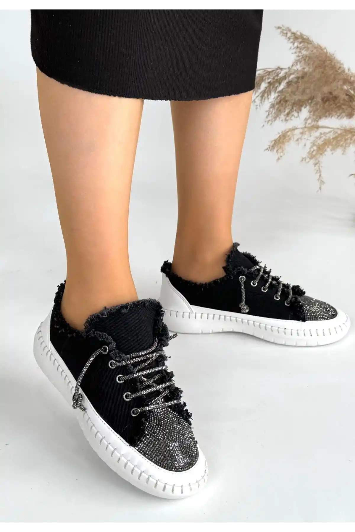 Enber Siyah Kot Bağcıklı Spor Ayakkabı - GC