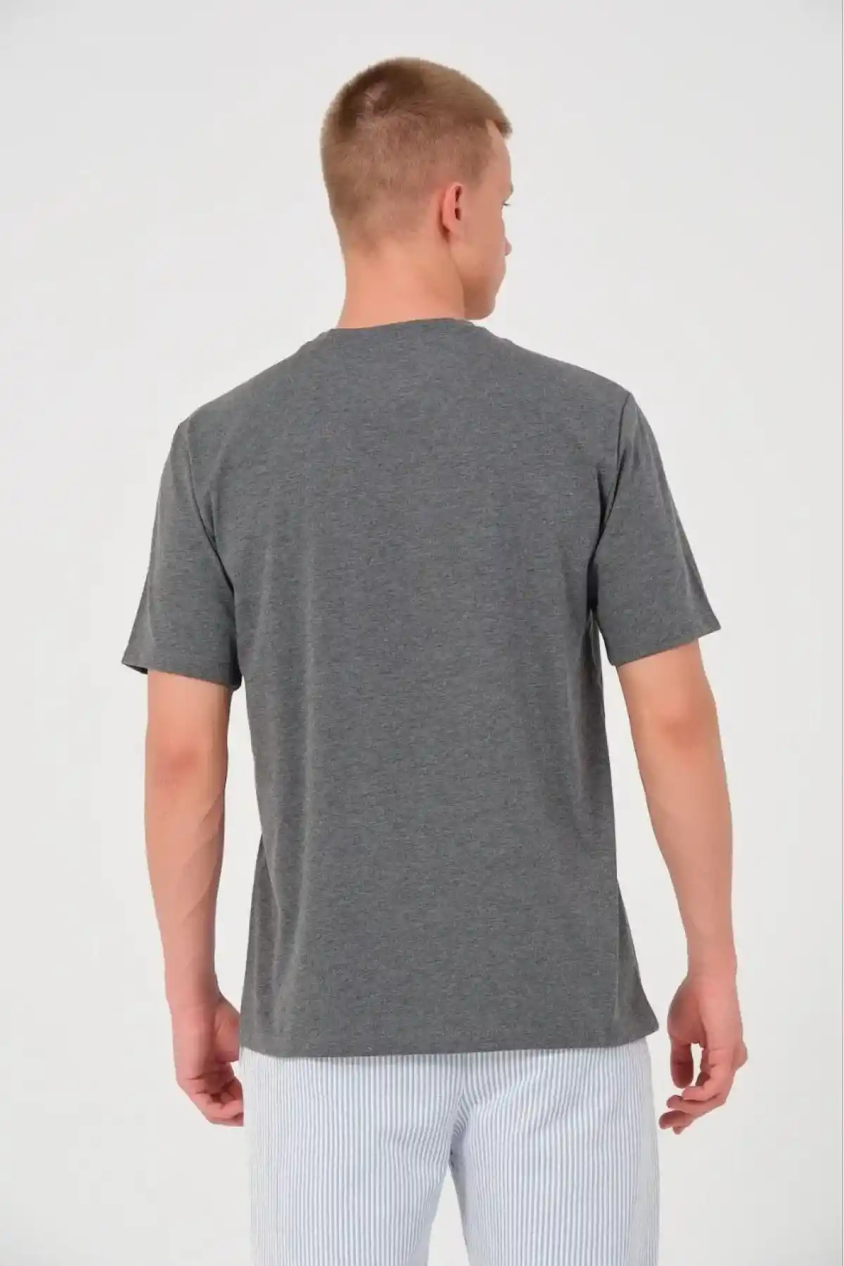 Erkek 24/1 Düz A Kalite Oversize T-shirt - Antrasit