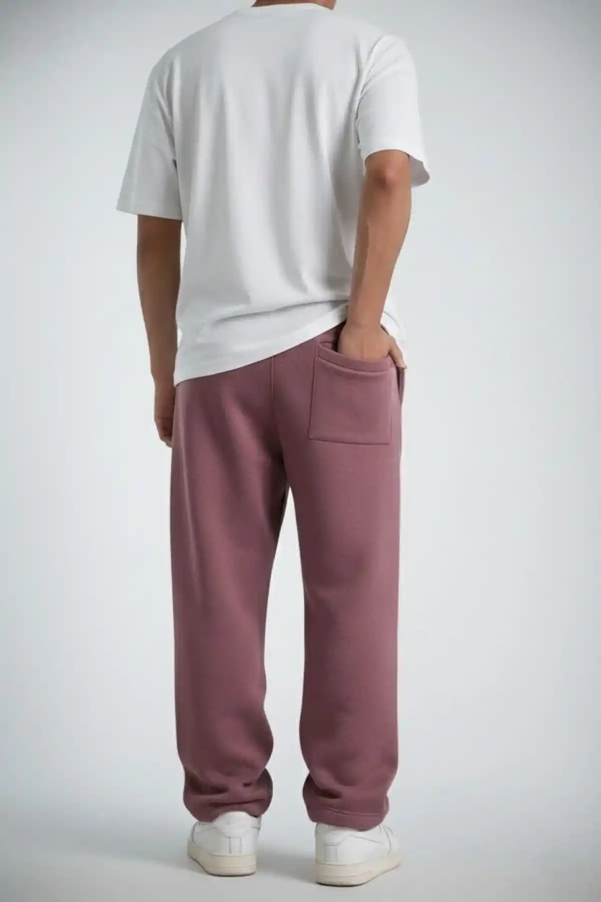 Erkek Baggy Alt Eşofman - Gül Kurusu