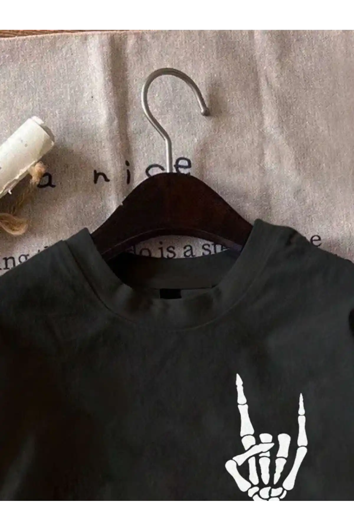 Erkek Baskılı Oversize T-shirt - Siyah