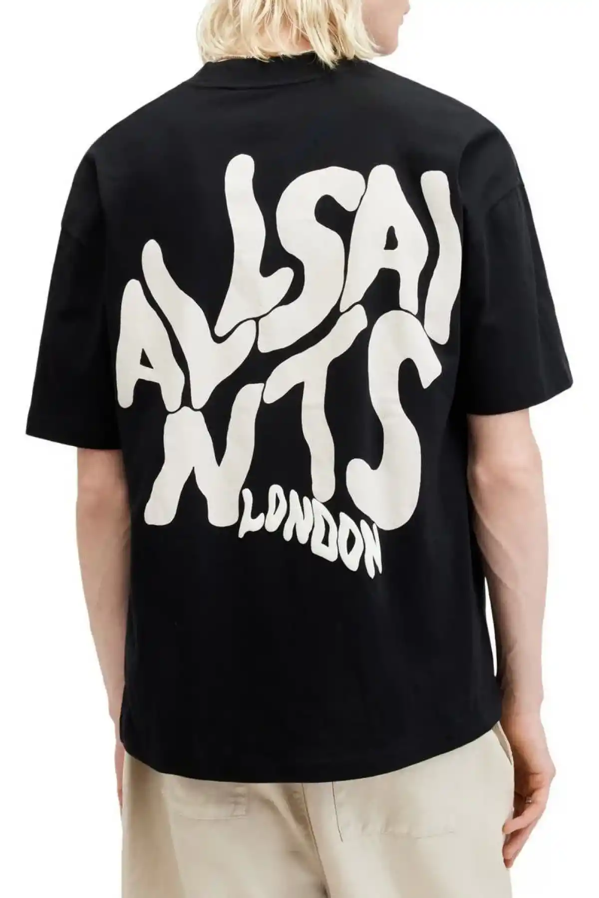 Erkek Baskılı Oversize T-shirt - Siyah