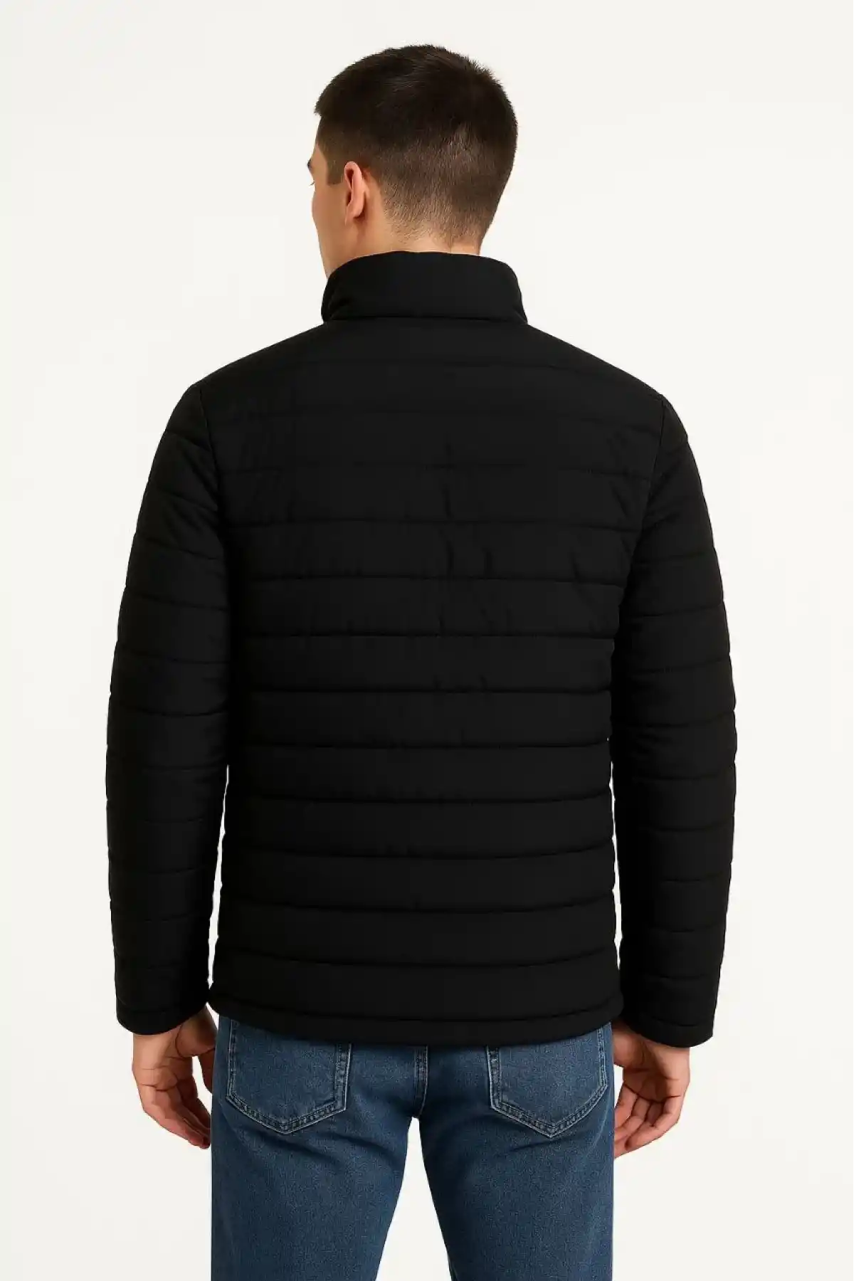 Erkek Bomber Mont Ceket – Su İtici Kumaş, Kapitone Astarlı, Fermuarlı, Kışlık - Siyah