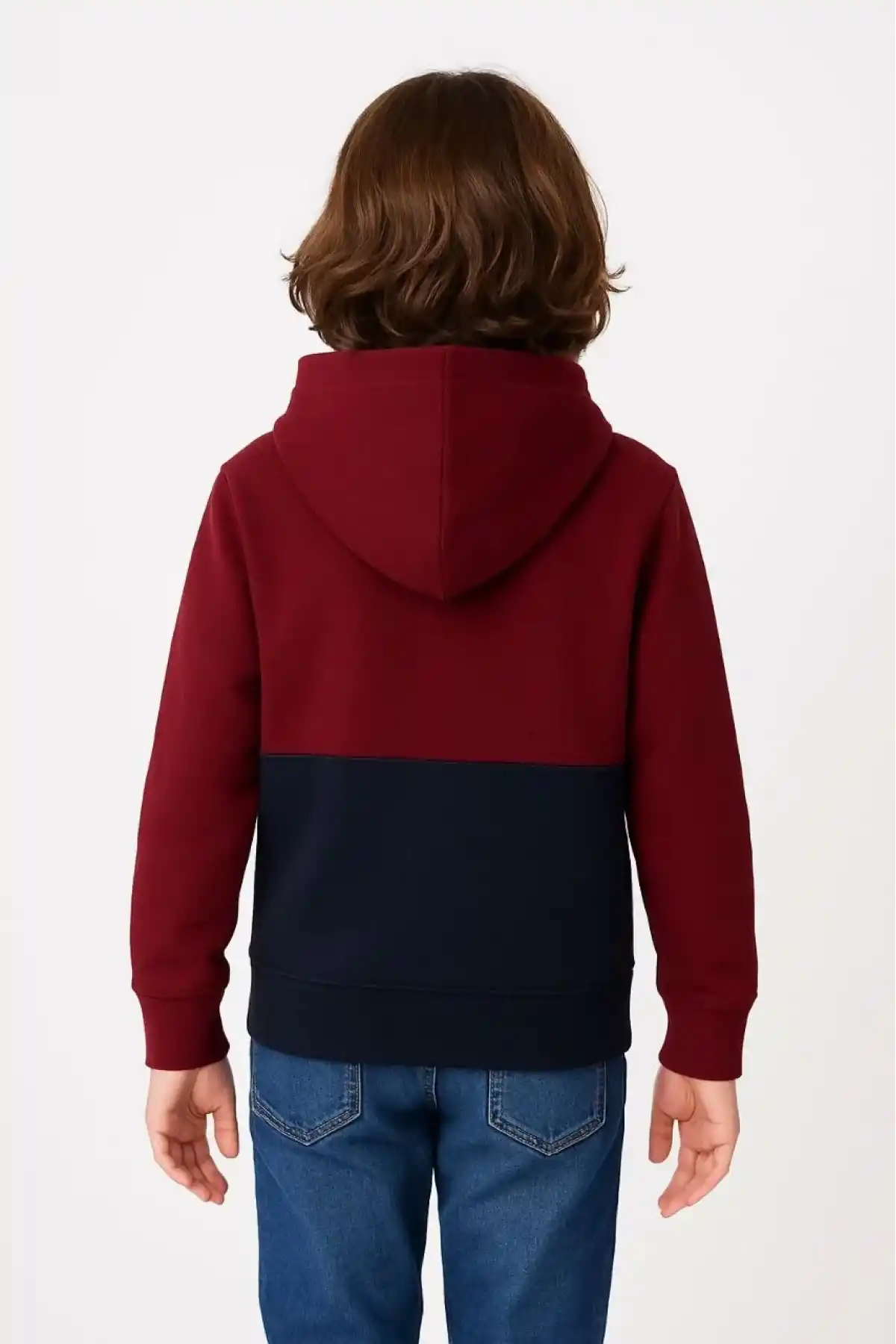 Erkek Çocuk Kapüşonlu Kanguru Cepli Parçalı SweatShirt - Renkli