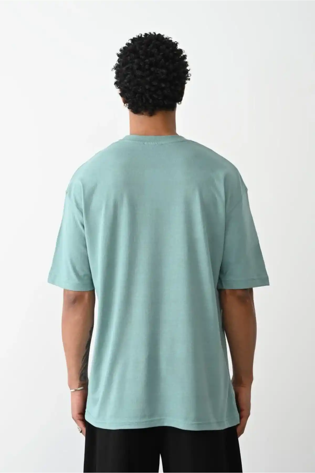 Erkek düz Basic Bisiklet Yaka Kısa kol T-Shirt - Açık Mavi