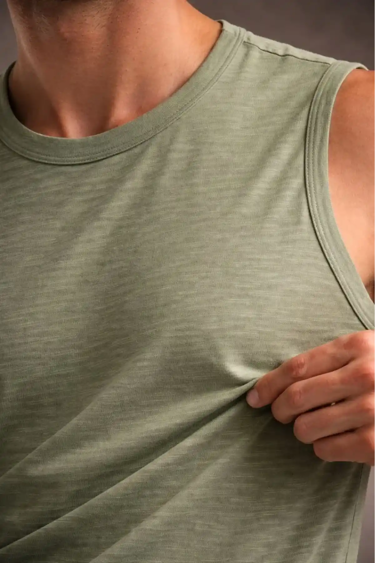 Erkek Flamlı Sıfır Kolsuz Atlet ve Fitness - Mint Yeşili