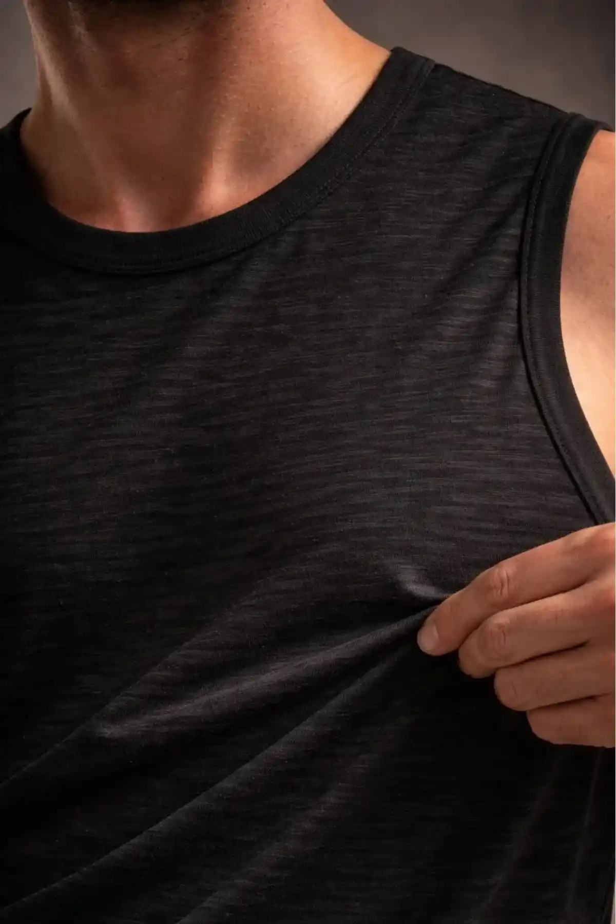 Erkek Flamlı Kumaş Sıfır Kolsuz Atlet Basic Spor Üst, Günlük ve Fitness Kullanımına Uygun - Siyah