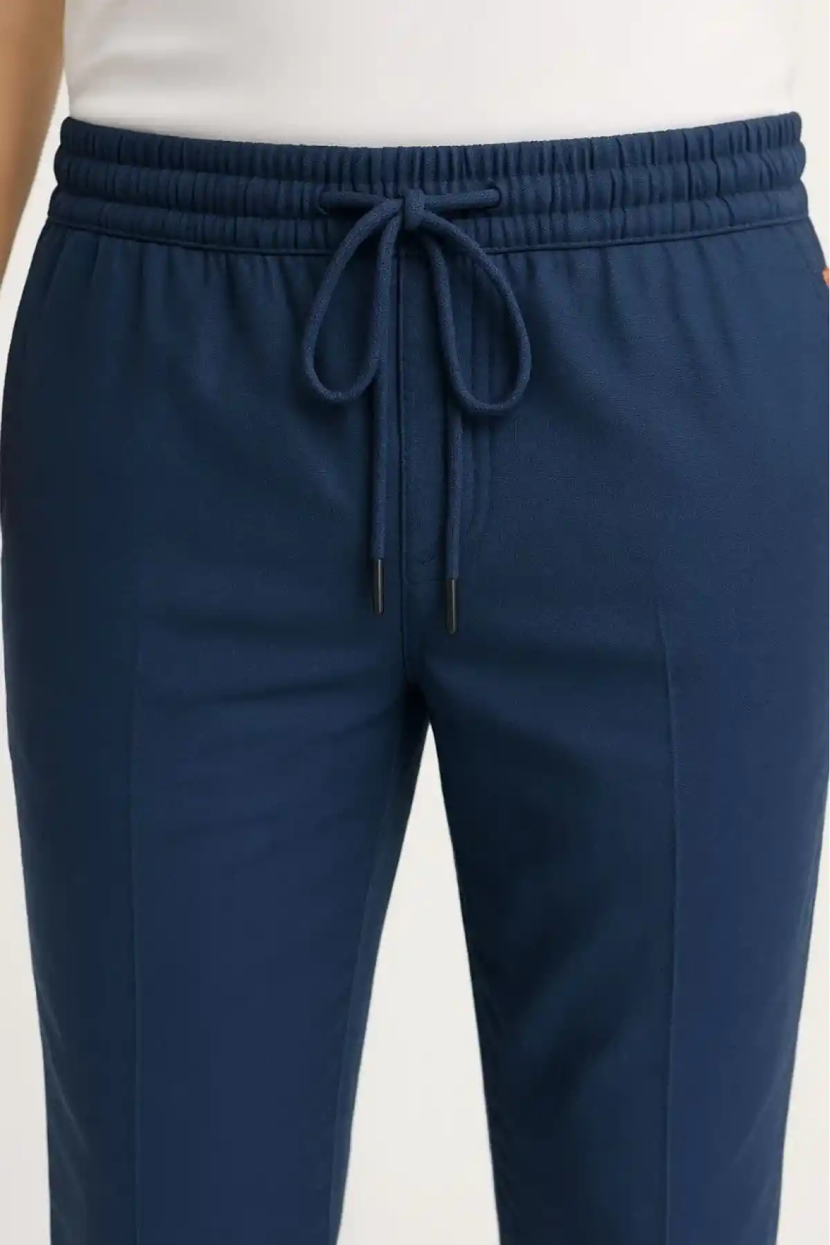 Erkek Keten Pantolon – Cepli, Beli Lastikli ve Bağcıklı, Nefes Alan Rahat Kalıp, Yazlık ve Baharlık Günlük Giyim, Şık & Konforlu Boru Paça Model - Lacivert