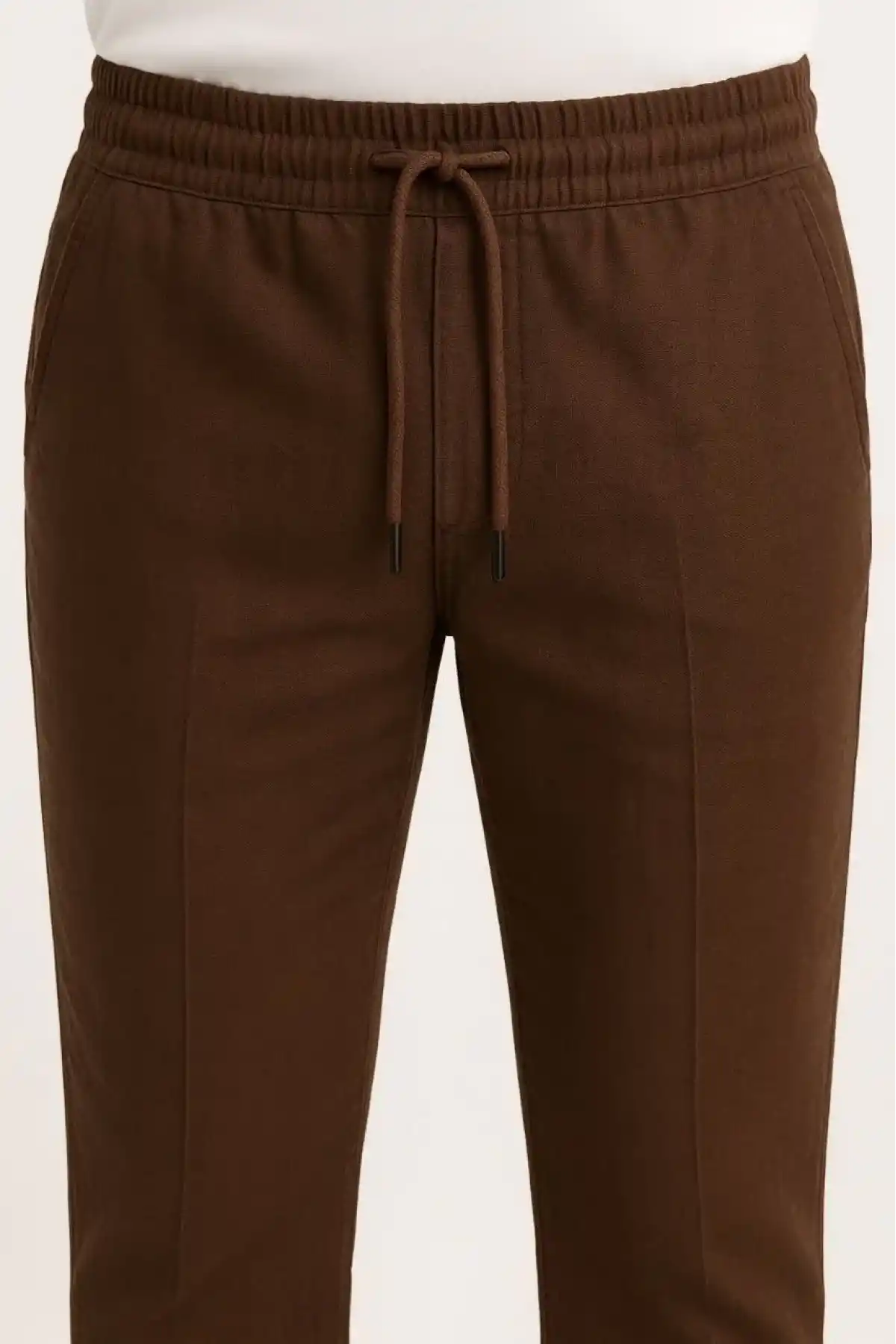 Erkek Keten Pantolon – Cepli, Beli Lastikli ve Bağcıklı, Nefes Alan Rahat Kalıp, Yazlık ve Baharlık Günlük Giyim, Şık & Konforlu Boru Paça Model - Kahverengi