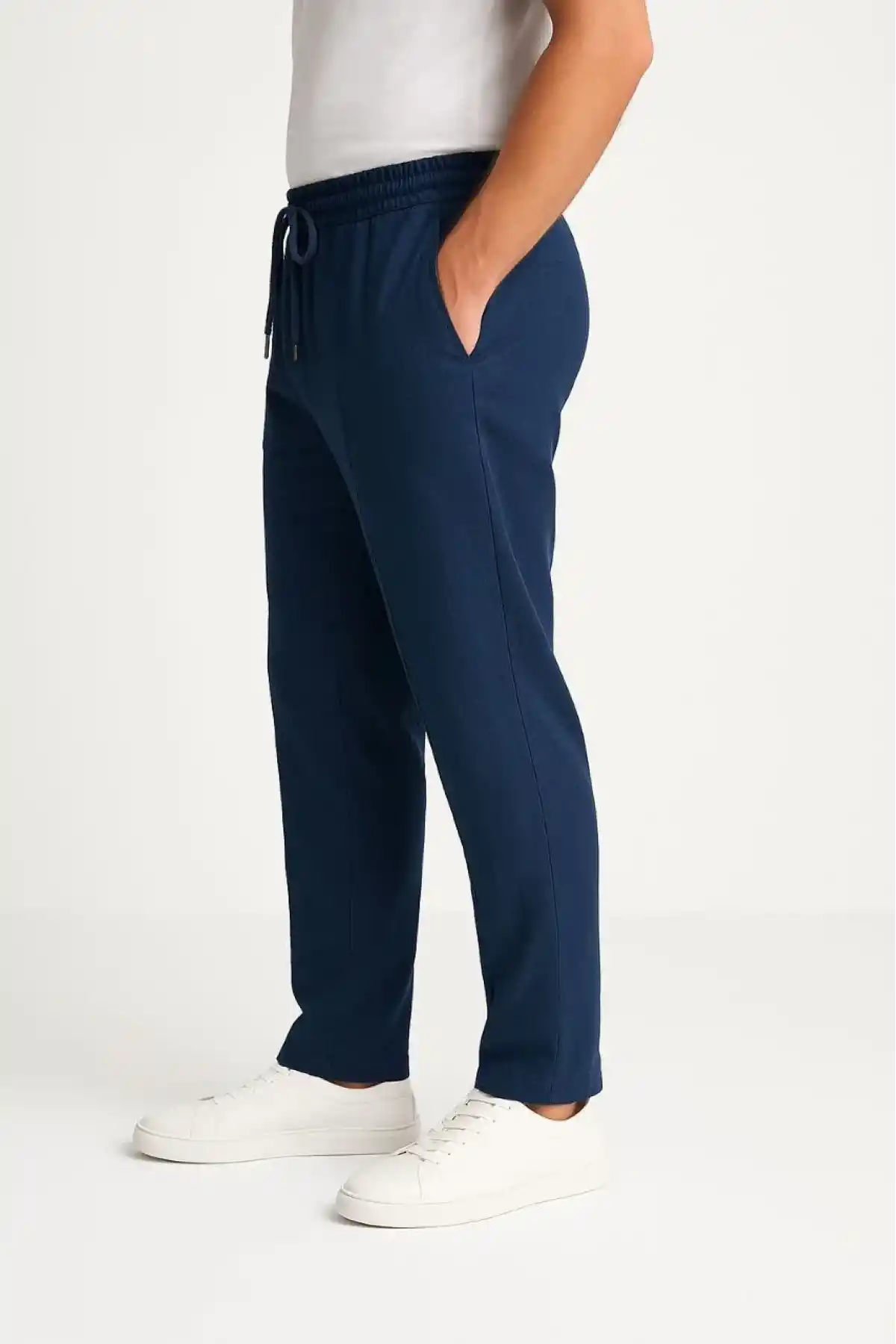 Erkek Keten Pantolon – Cepli, Beli Lastikli ve Bağcıklı, Nefes Alan Rahat Kalıp, Yazlık ve Baharlık Günlük Giyim, Şık & Konforlu Boru Paça Model - Lacivert