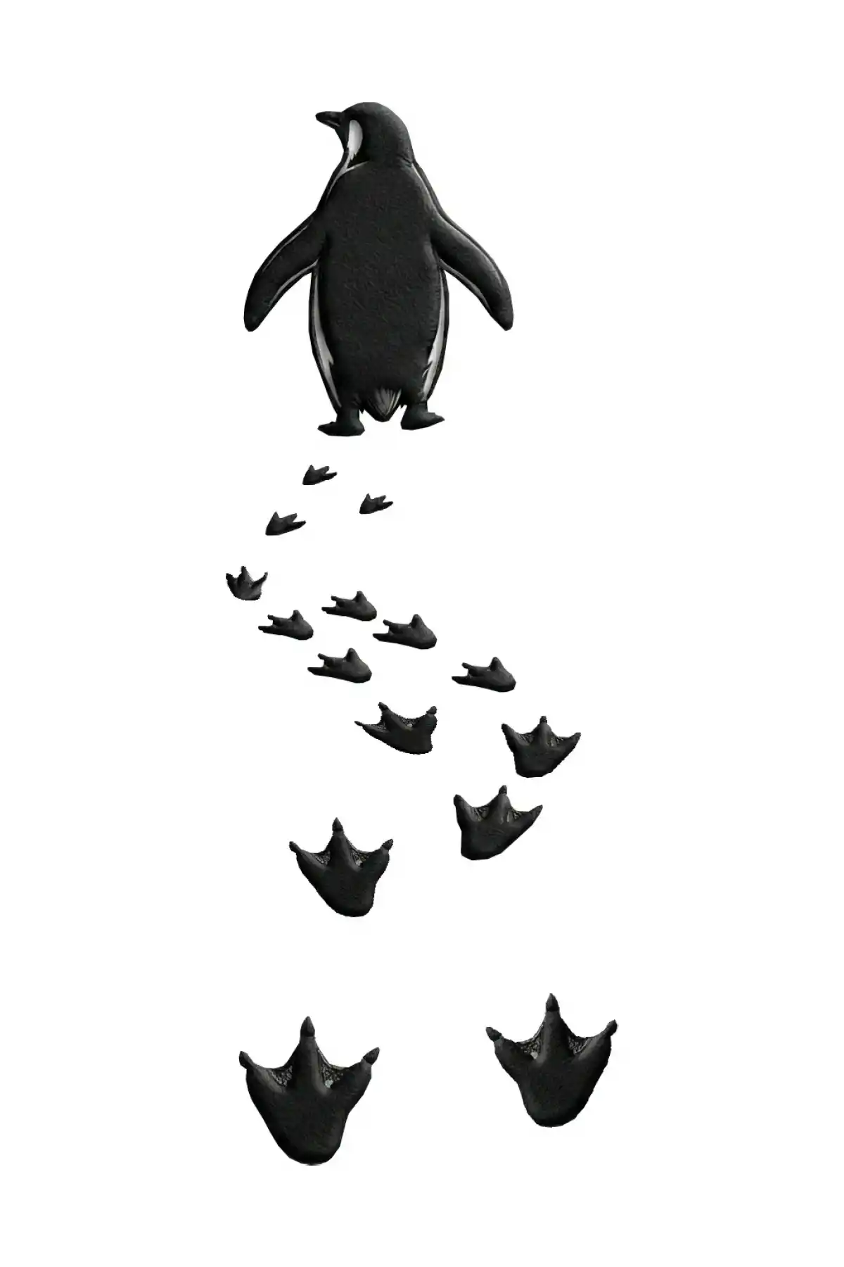 Erkek Nihilist Penguen Temalı Oversize Kapüşonlu Sweatshirt - Beyaz