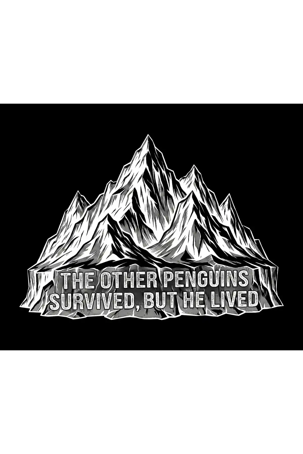 Erkek Nihilist Penguen Temalı Oversize Kapüşonlu Sweatshirt - Siyah